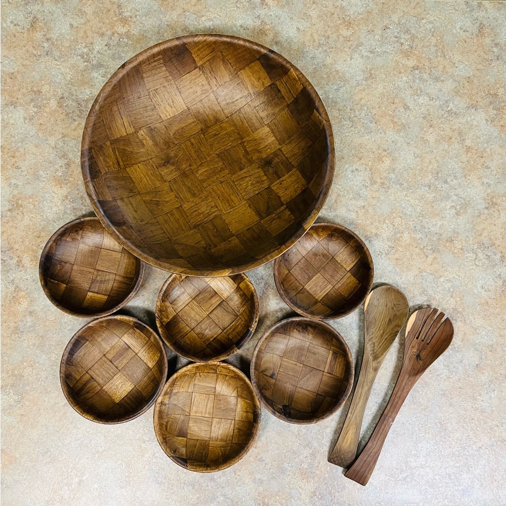 Vintage Weavewood Salad Set